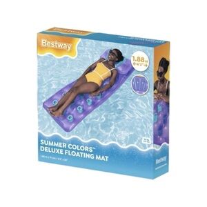 NEW H2O Go Summer Colors Deluxe Floating Mat 6 Ft Long